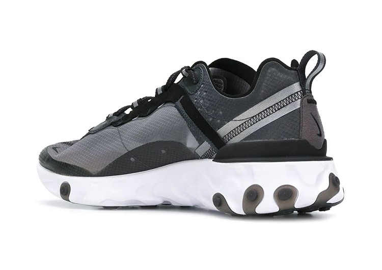 נעלי נייק-Nike React Element 55 Black White Gray – תמונה 3