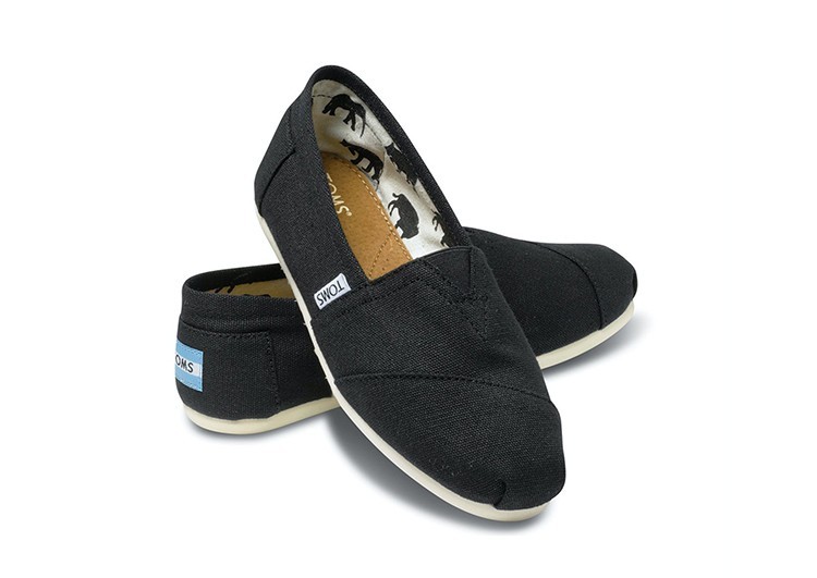 נעלי טומס-TOMS SHOES - CLASSIC BLACK CANVAS – תמונה 2