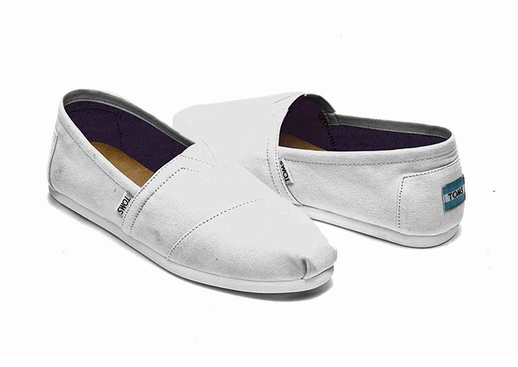 נעלי טומס-TOMS SHOES - CLASSIC WHITE CANVAS – תמונה 2