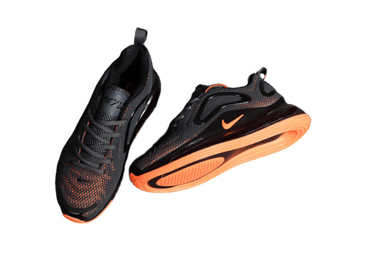 NIKE AIR MAX 720 BLACK - ORANGE LOGO – תמונה 4