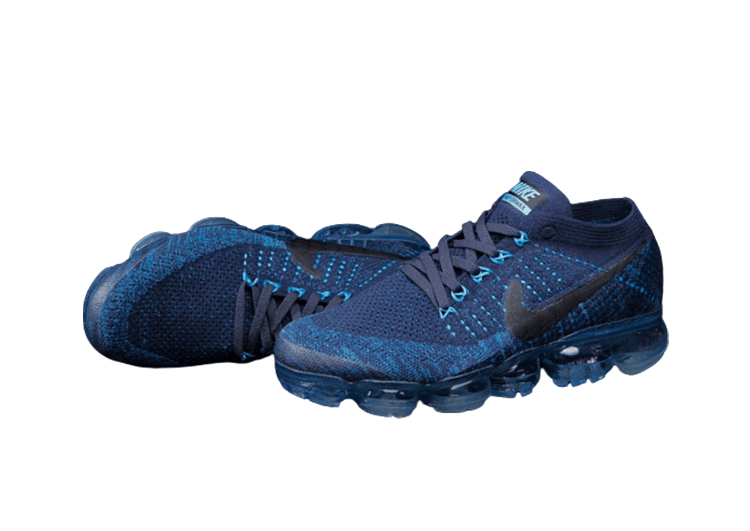 נעלי נייק-Nike Air Vapor Max Flyknit 2.0W BLUE - BLACK LOGO – תמונה 2