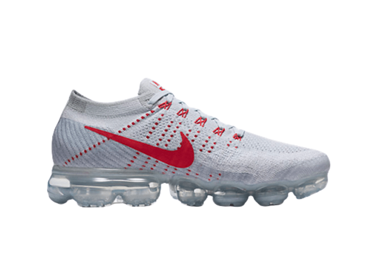 נעלי נייק-Nike Air Vapor Max Flyknit 2.0W LIGHT GRAY - RED LOGO – תמונה 2