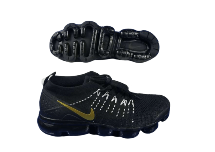 נעלי נייק-Nike Air Vapor Max Flyknit 2.0W BLACK-GOLDEN LOGO – תמונה 3