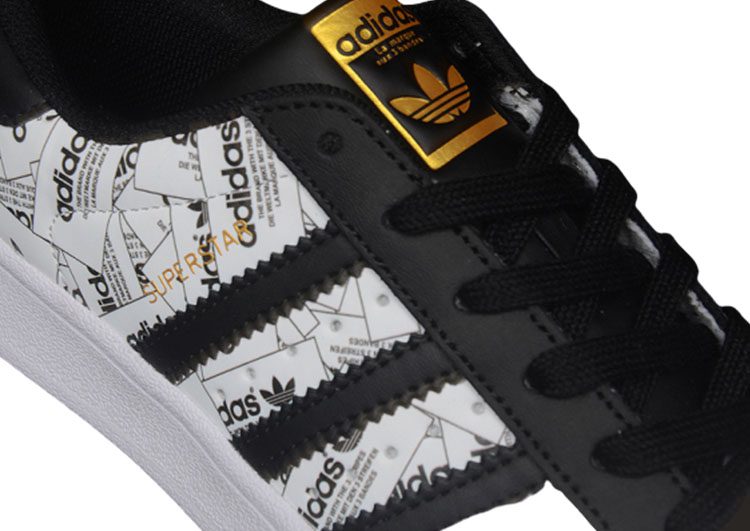 נעלי אדידס-ADIDAS Stan Smith - Black & Logo Print – תמונה 10