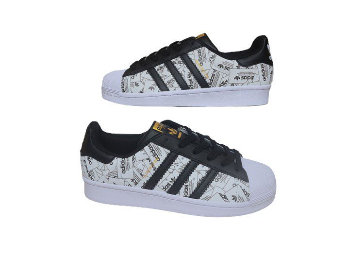 נעלי אדידס-ADIDAS Stan Smith - Black & Logo Print – תמונה 8
