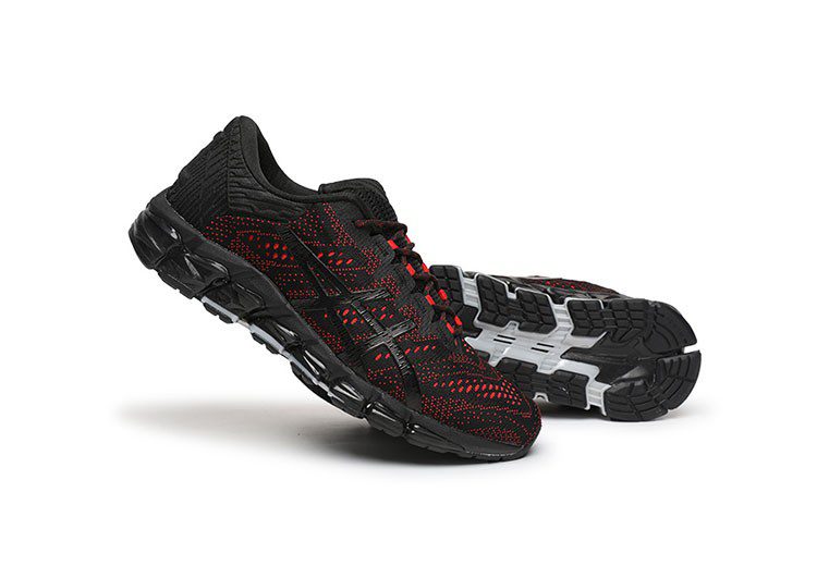 נעלי אסיקס-ASICS - QUANTUM - Jacquard Noodle JCQ -Black Red – תמונה 5