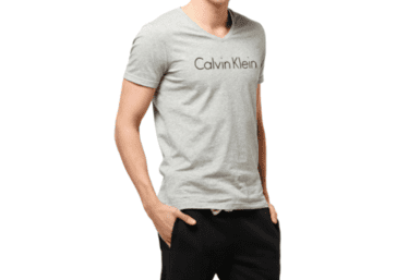 CK Short Sleeve T-shirt Men V - Gray