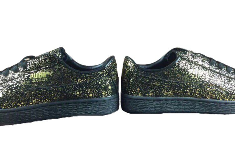 נעלי פומה-PUMA Suede Splatter joint model moonlight gold and Black – תמונה 5