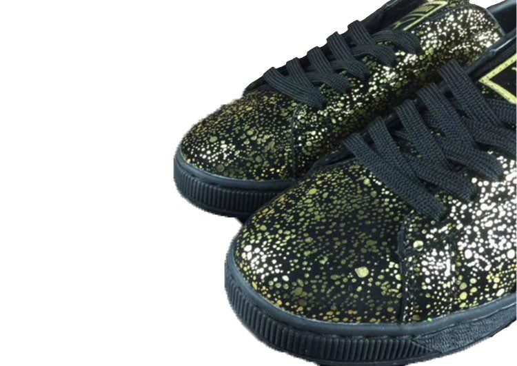 נעלי פומה-PUMA Suede Splatter joint model moonlight gold and Black – תמונה 6