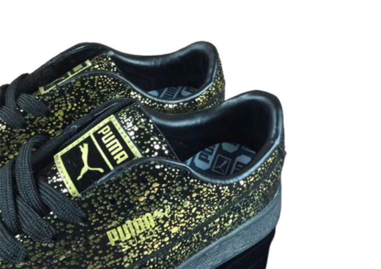 נעלי פומה-PUMA Suede Splatter joint model moonlight gold and Black – תמונה 7