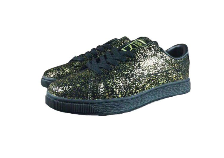 נעלי פומה-PUMA Suede Splatter joint model moonlight gold and Black – תמונה 2