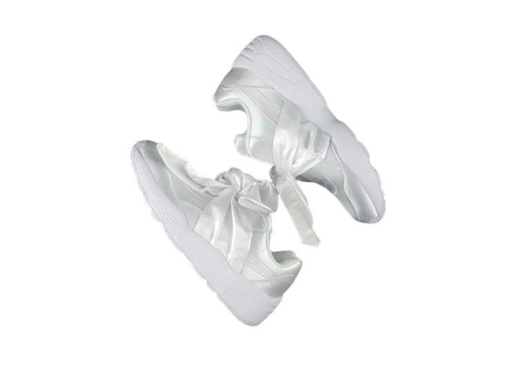 נעלי פומה- PUMA rihanna bow rubbon silk cherry blossom pink-White – תמונה 7