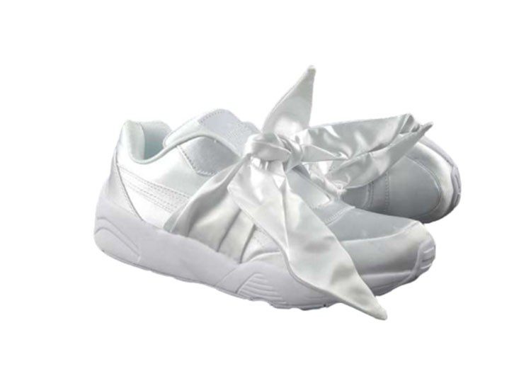 נעלי פומה- PUMA rihanna bow rubbon silk cherry blossom pink-White – תמונה 2