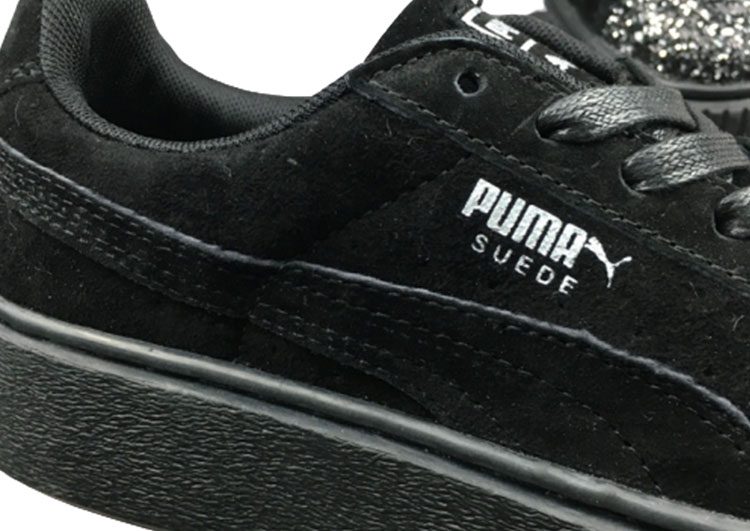 נעלי פומה- Puma platform shoes top pog leather gold head silver hesd frosted hesd flash drill bit-Black – תמונה 8