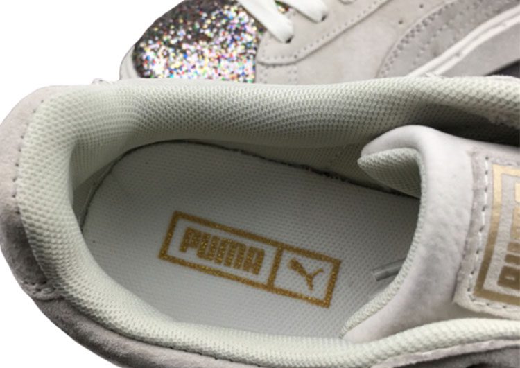 נעלי פומה- Puma platform shoes top pog leather gold head silver hesd frosted hesd flash drill bit-Silver Sand – תמונה 7