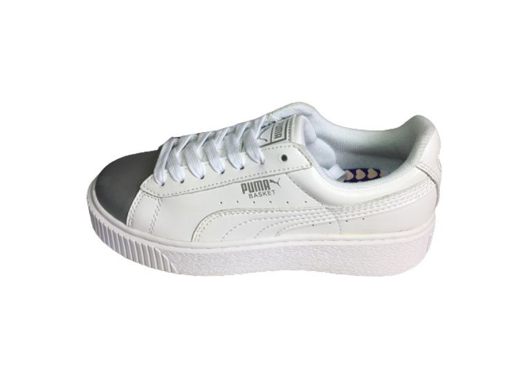נעלי פומה- Puma platform shoes top pog leather gold head silver hesd frosted hesd flash drill bit-Hit Grey – תמונה 6