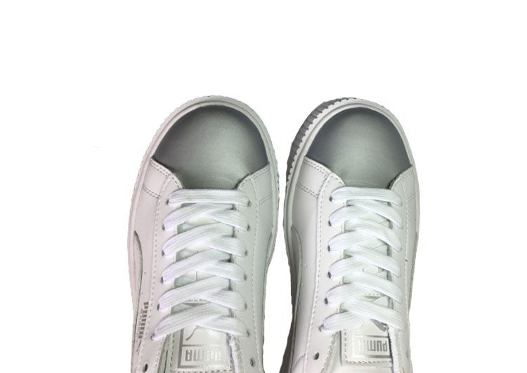 נעלי פומה- Puma platform shoes top pog leather gold head silver hesd frosted hesd flash drill bit-Hit Grey – תמונה 7