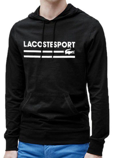 לקוסט-LACSOTE HOODIES MEN DESGIN - BLACK