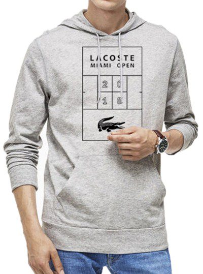 לקוסט-LACSOTE HOODIES MEN DESGIN - GRAY