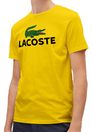 לקוסט-LACSOTE TSHIRT DESGIN MEN SHORT - Yellow & Green Black Logo