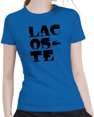 לקוסט-LACSOTE TSHIRT WOMEN DESGIN SHORT - BLUE