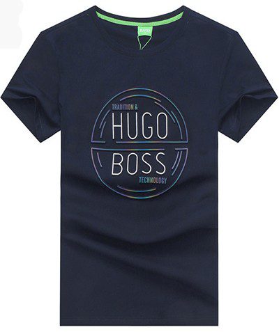 בוס-HUGO BOSS TSHIRT MEN'S SHORT - Nave Blue