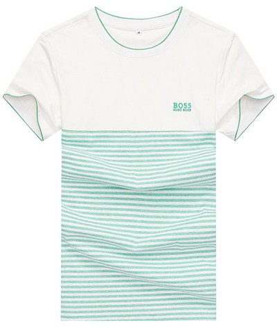 בוס-HUGO BOSS TSHIRT MEN'S SHORT - White Green