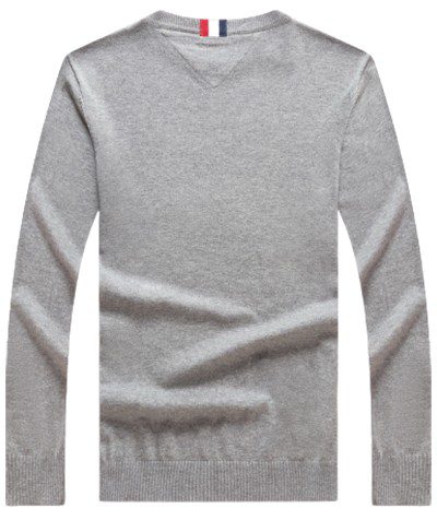 טומי הילפיגר-TOMMY TSHIRT MEN'S LONG CREW NECK- Santas Grey – תמונה 2