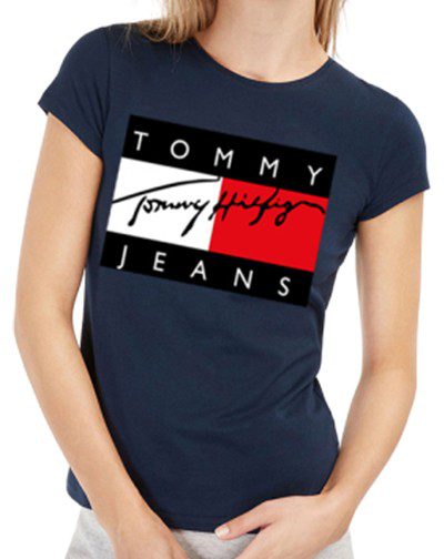 טומי הילפיגר-TOMMY TSHIRT SHORT WOMEN'S - Nave Blue