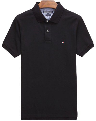 טומי הילפיגר-TOMMY POLO MEN'S TSHIRT - Black