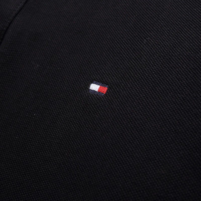 טומי הילפיגר-TOMMY POLO MEN'S TSHIRT - Black – תמונה 11