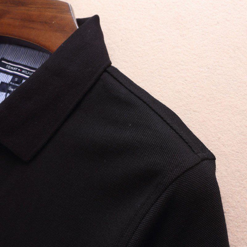 טומי הילפיגר-TOMMY POLO MEN'S TSHIRT - Black – תמונה 5