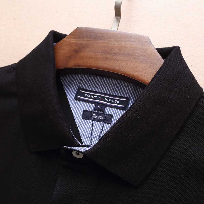 טומי הילפיגר-TOMMY POLO MEN'S TSHIRT - Black – תמונה 6