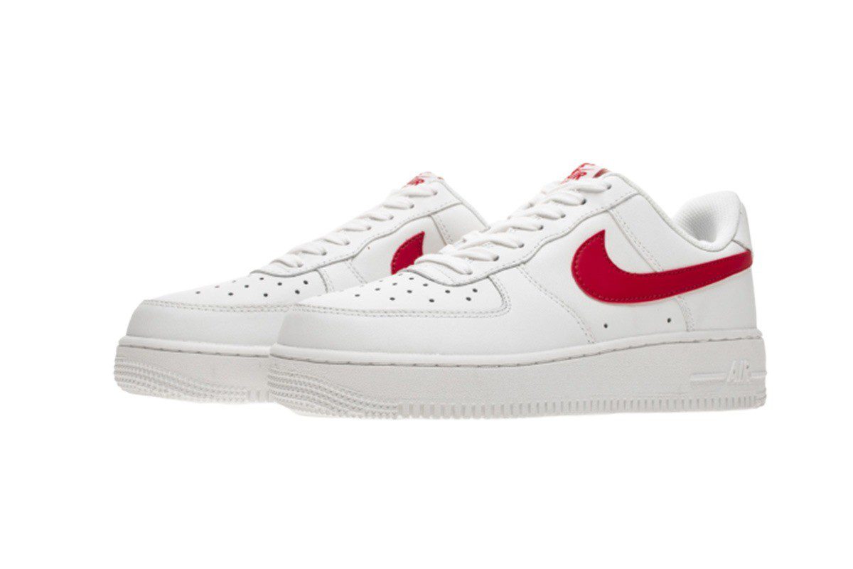 נעלי נייק-Nike Air Force 1 Low White Red – תמונה 2