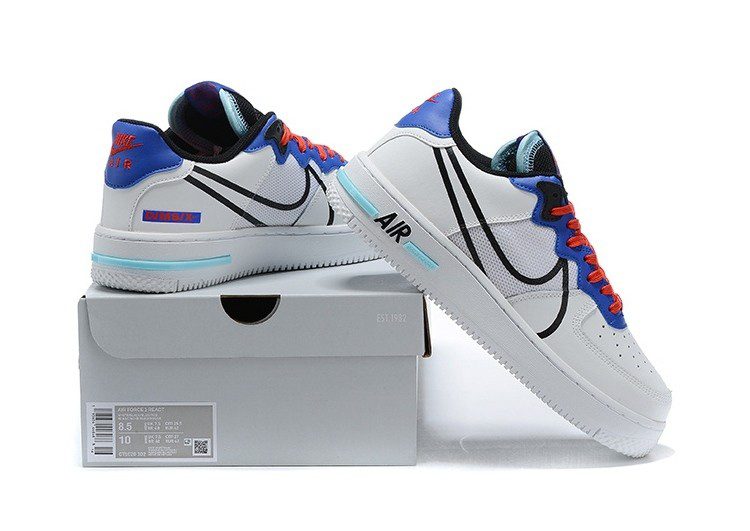 נעלי נייק -Nike Air Force 1 Low - White Blue & Red – תמונה 4