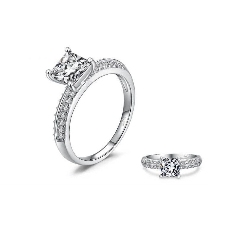 טבעת יוקרה-Silver Ring Fashion Sparkling For Women Wedding Fine Jewelry