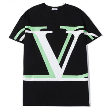 ולנטינו-VALENTINO TSHIRT - Black Green & White