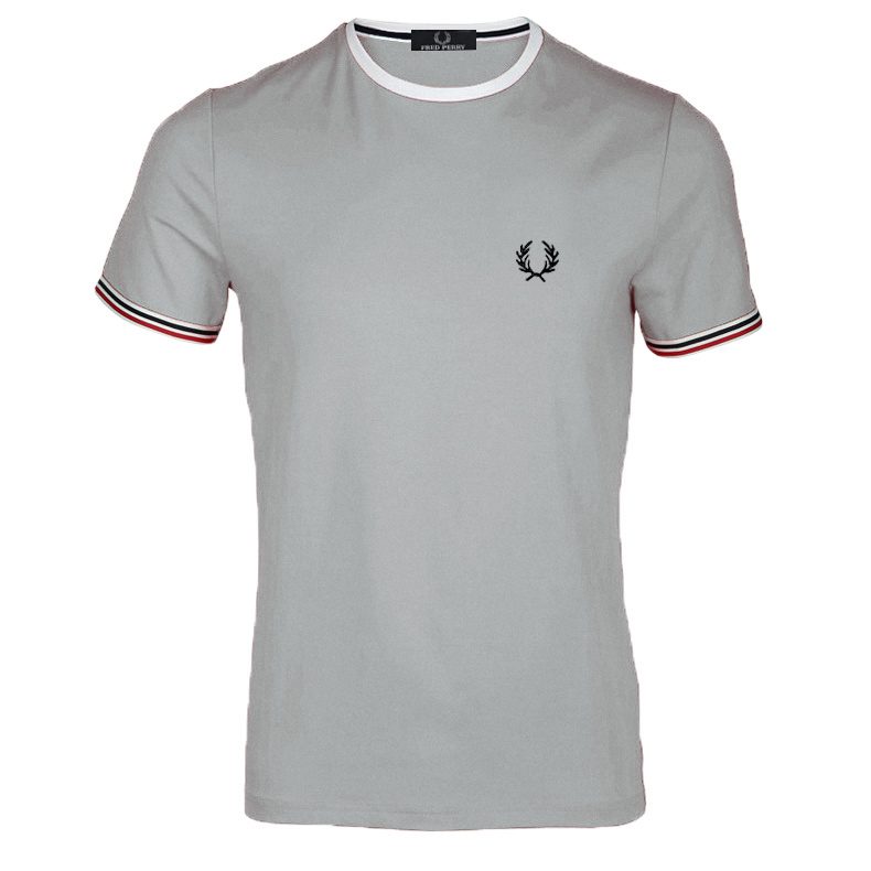 פרד פרי-FRED PERRY TSHIRT MEN SHORT - Gray