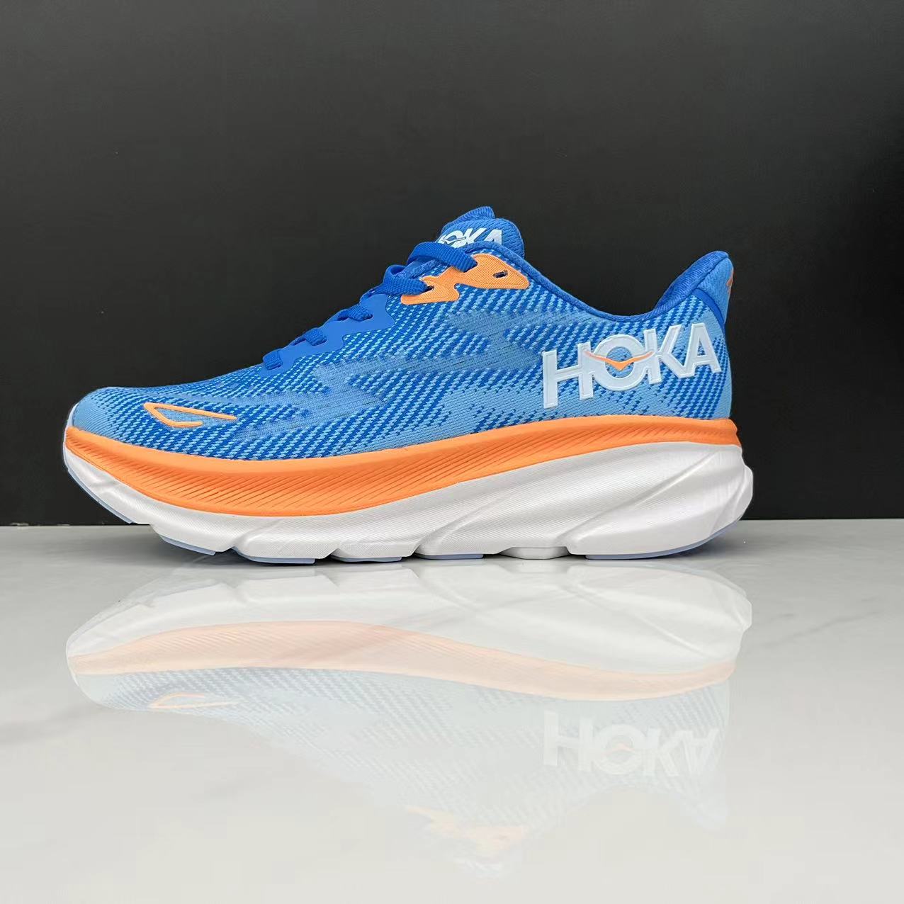 נעלי הוקה-HOKA ONE ONE Clifton 9 White Blue – תמונה 6