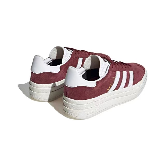 אדידס גאזל- ADIDAS GAZELLE BOLD SHOES Maroon/White – תמונה 2