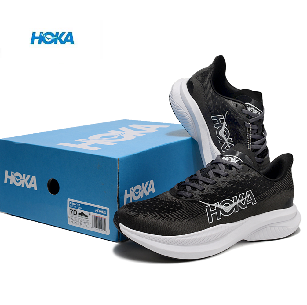 נעלי הוקה - HOKA MACH 6 BLACK WHITE – תמונה 2