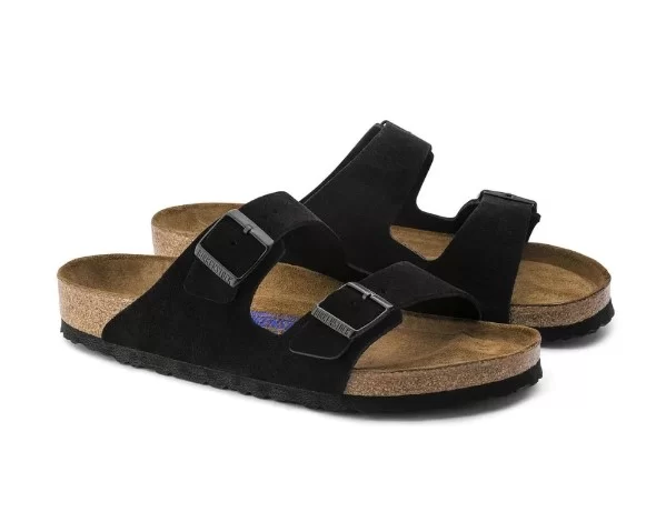 כפכפי בירקנשטוק | Birkenstock Arizona fur Suede Black – תמונה 3