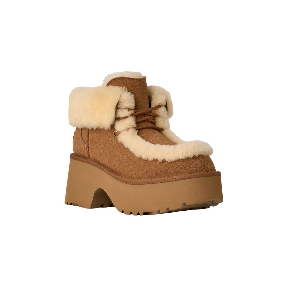 UGG Plush Lace-Up Platform – מגפי האג נשים פלטפורמה פרווה – תמונה 2
